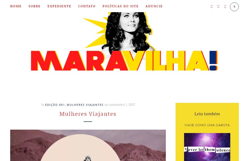 mulheres viajantes na Revista Maravilha