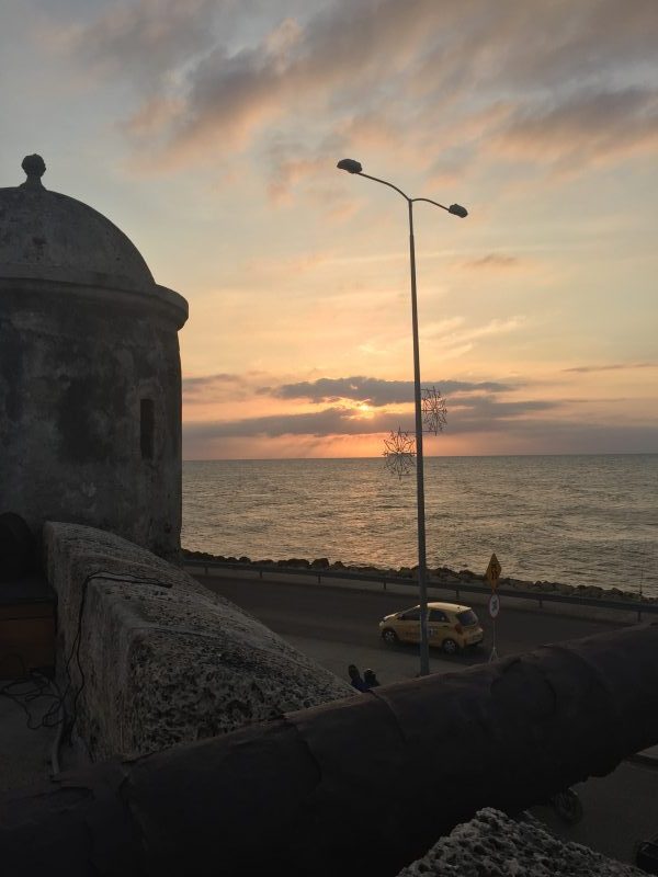 Pôr do sol em Cartagena.